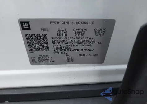 2019 Chevrolet Traverse Ls from USA, damaged, VIN 1GNERFKW2KJ101657